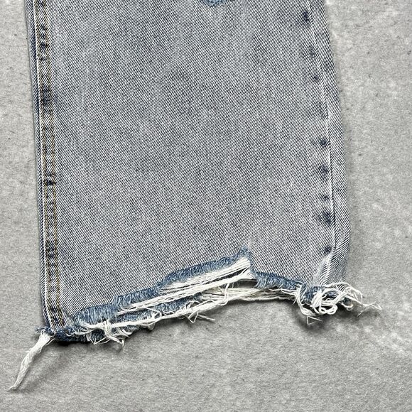 Avec Les Filles Jeans Womens Size 26 Blue Ripped High Waisted Flare Leg Denim - Picture 4 of 14